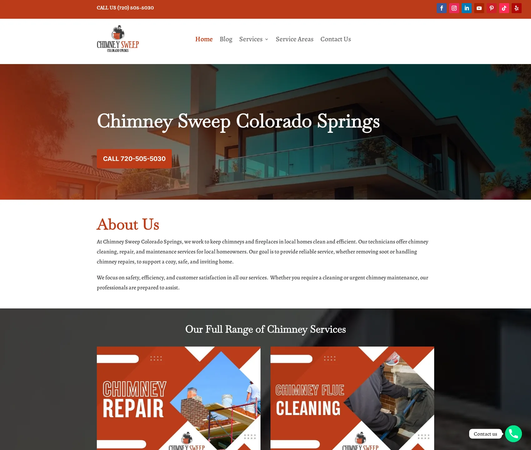 Desktop screenshot of Chimney Sweeps Colorado Springs