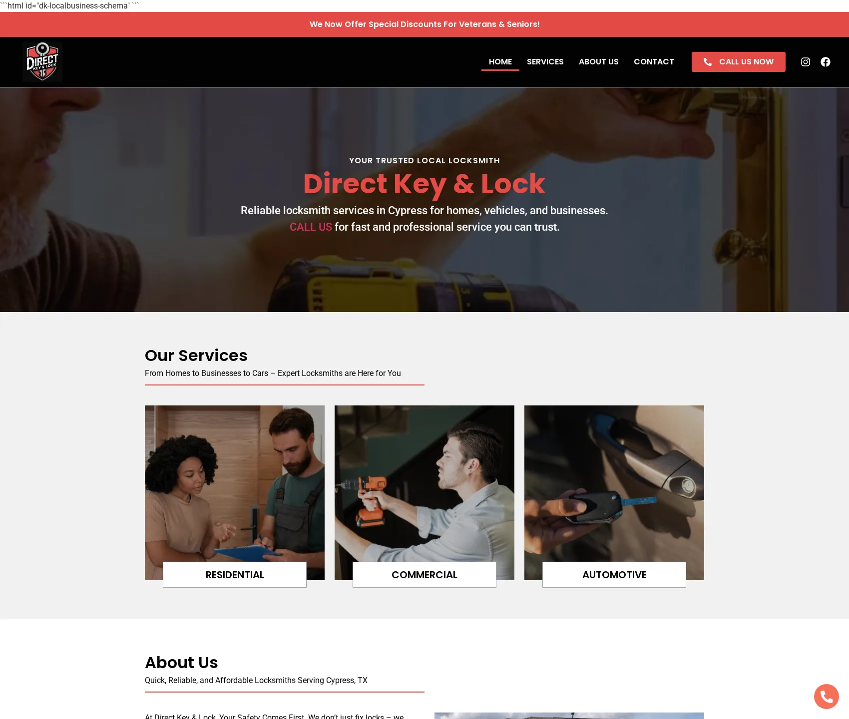 Desktop screenshot of Direct Key and Lock