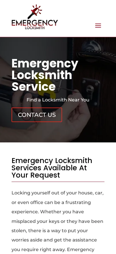 Mobile screenshot of Emergency Locksmith Services