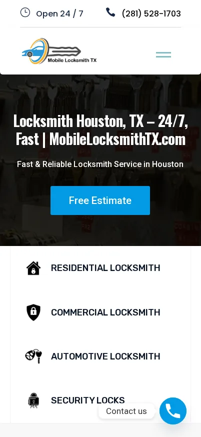 Mobile screenshot of Mobile Locksmith TX
