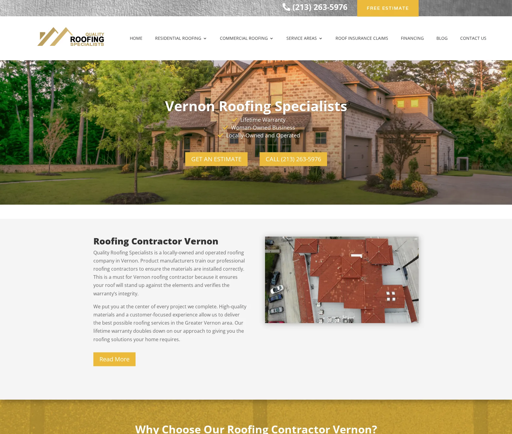 Desktop screenshot of Quality Roofing · Vernon