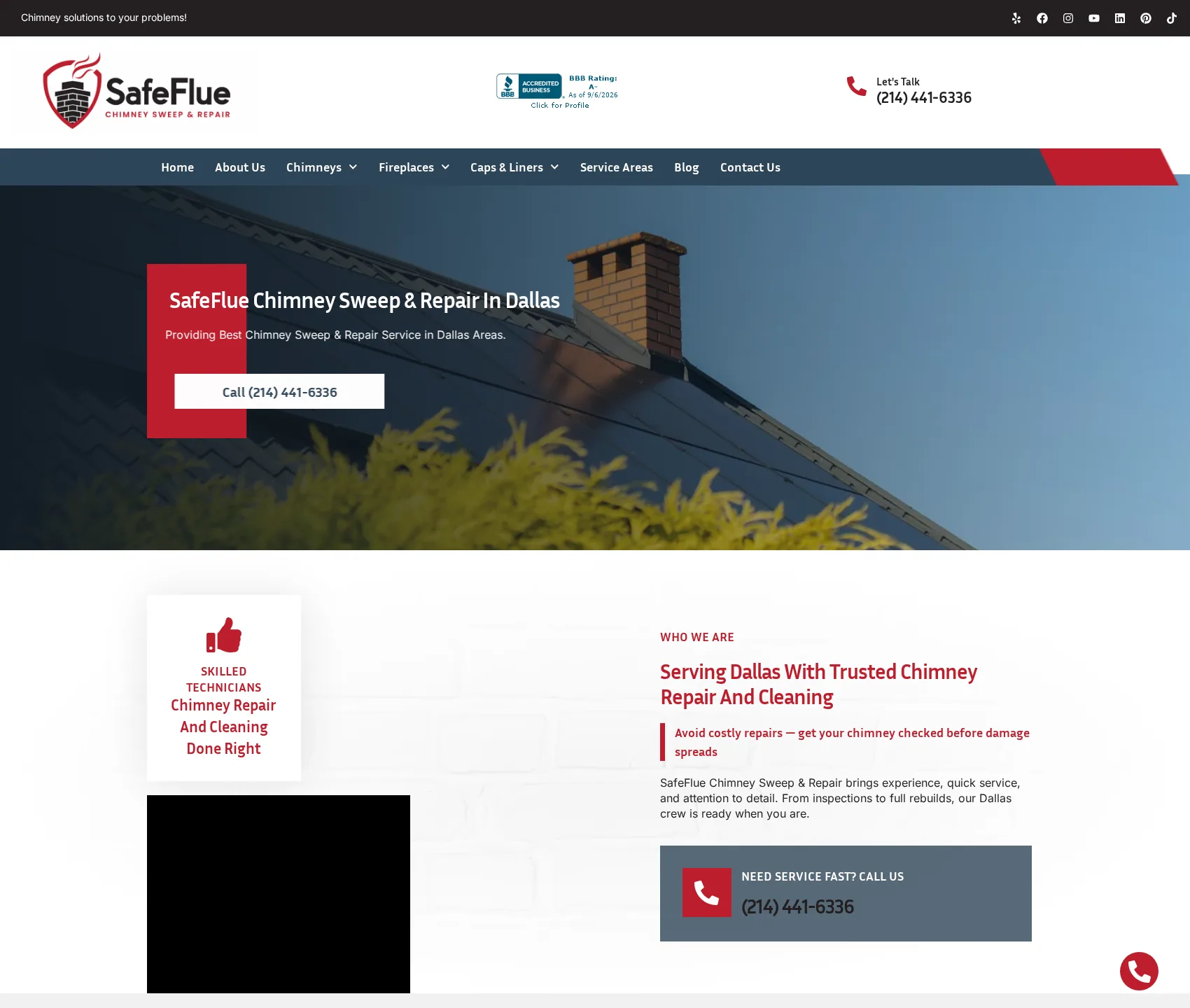 Desktop screenshot of SafeFlue Chimney Sweep & Repair