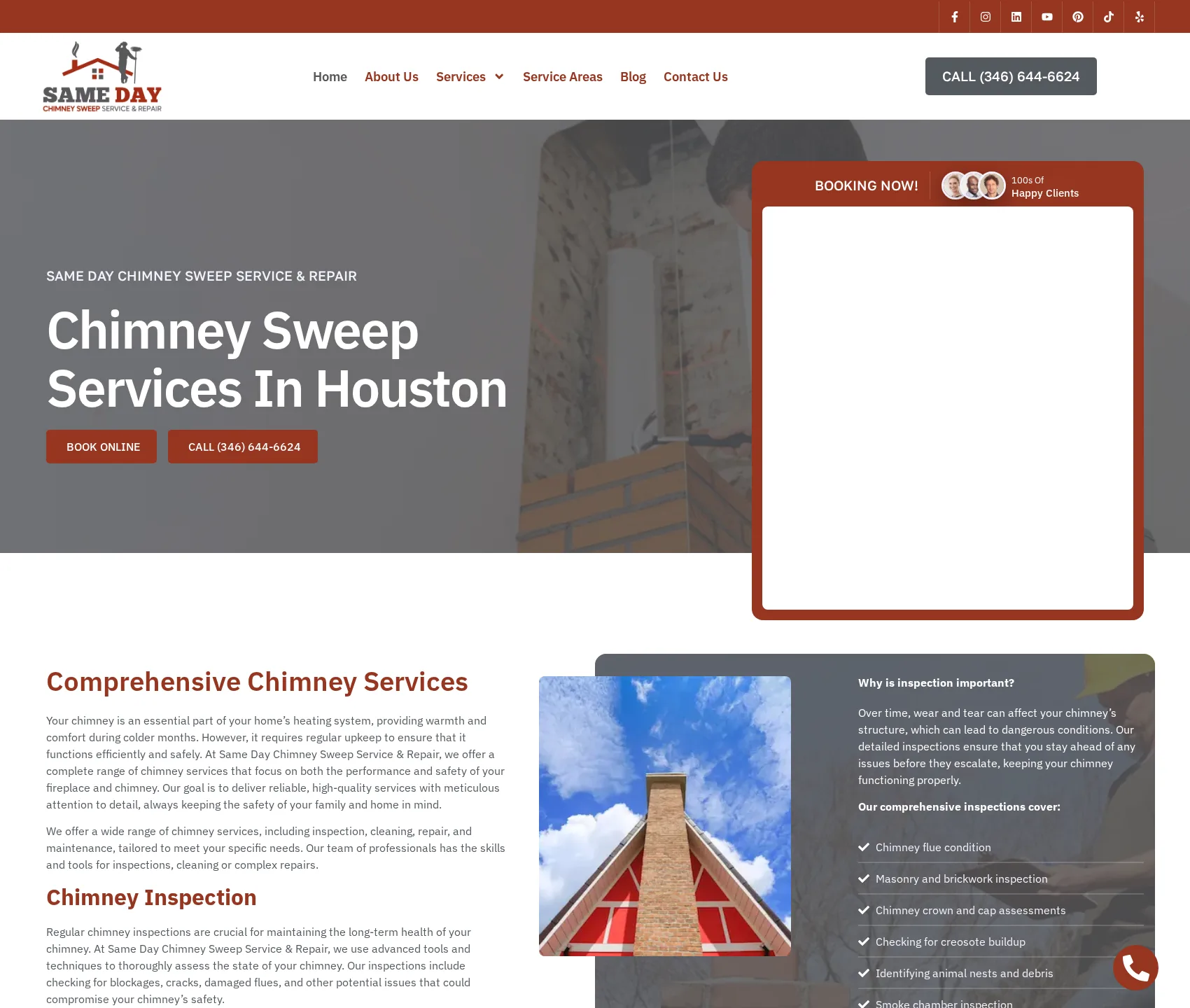 Desktop screenshot of Same Day Chimney Sweep