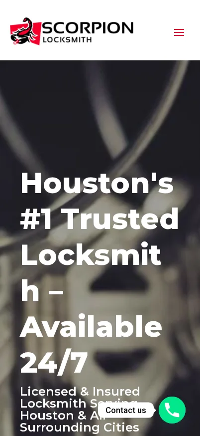 Mobile screenshot of Scorpion Locksmith Houston
